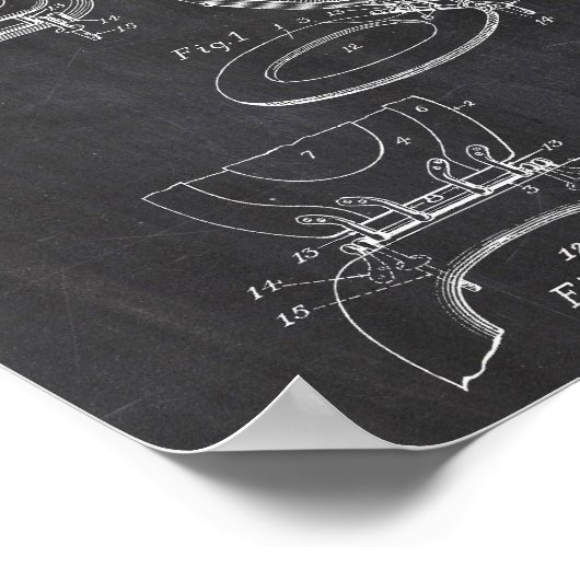 Toilettenpapier Roll Patent Poster (Ecke)