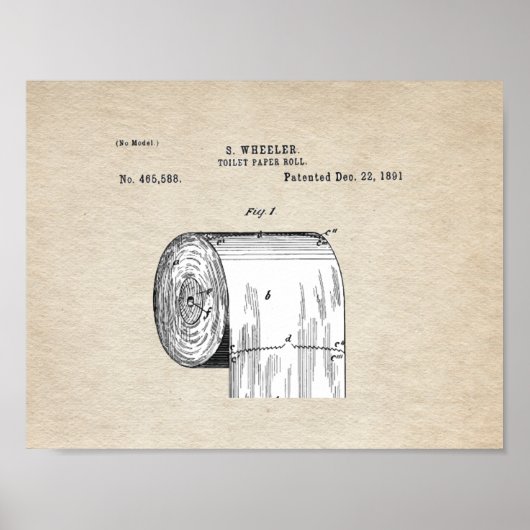 Toilettenpapier Roll Patent Poster (Vorne)