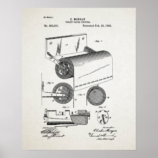 Toilettenpapier Roll Patent Poster (Vorne)