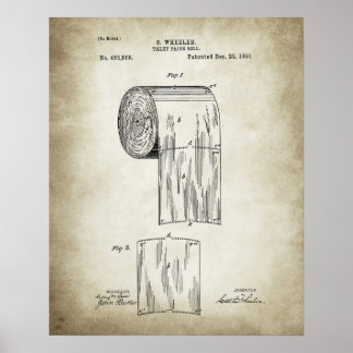 Toilettenpapier Roll Patent Poster