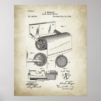 Toilettenpapier Roll Patent Poster