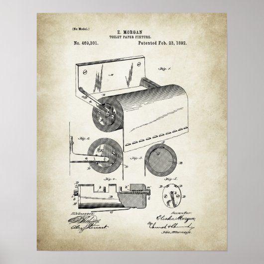 Toilettenpapier Roll Patent Poster (Vorne)