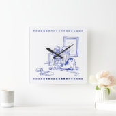 Toilettenpapier Spaß Kitty Katze Badezimmer Toilet Quadratische Wanduhr (Zuhause)