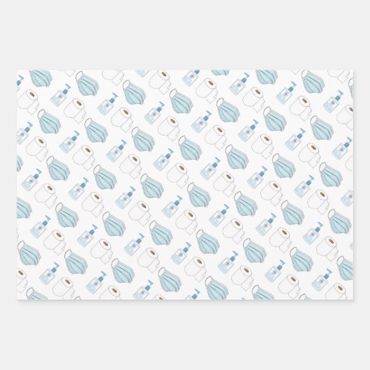 Toilettenpapier und Gesichtsmasken aus feiner Hand Geschenkpapier Set (Vorderseite 3)