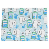 Toilettenpapier und Handschangenmuster Große Geschenktüte (Vorderseite)
