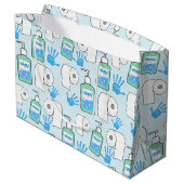 Toilettenpapier und Handschangenmuster Große Geschenktüte (Rückseite Schrägansicht)