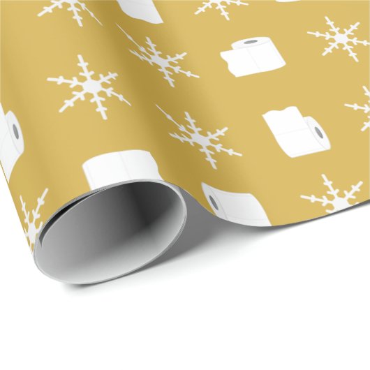 Toilettenpapier und Schneeflocken Weihnachten 2020 Geschenkpapier (Rolleneckpunkt)