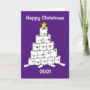 Toilettenpapier-Weihnachtsbaum-Feiertagskarte Feiertagskarte