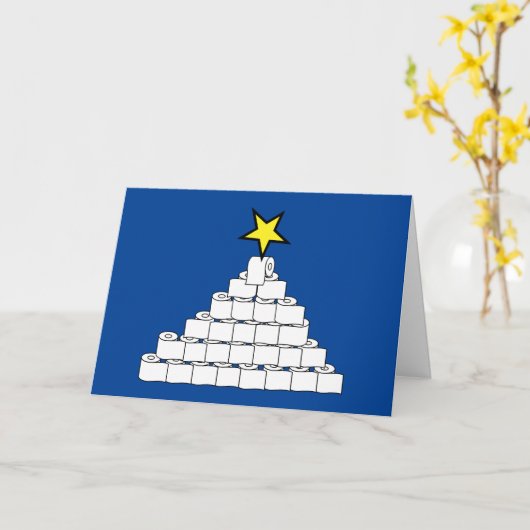 Toilettenpapier Weihnachtsbaum Grußkarte Karte (Gelbe Blume)