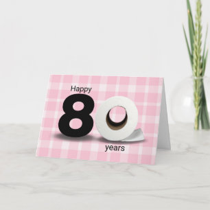 Toilettenpapierrolle zum 80. Geburtstag auf Karo Karte