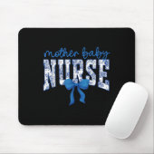 Toilettenpflegerin Schleife Blau Coquette Mutter B Mousepad (Mit Mouse)
