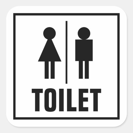 Toilettenschild männlich WC Symbol öffentliche Toi Quadratischer Aufkleber (Vorderseite)