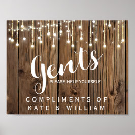 Toilettenschild - Toilettenartikel rustikale Lampe Poster