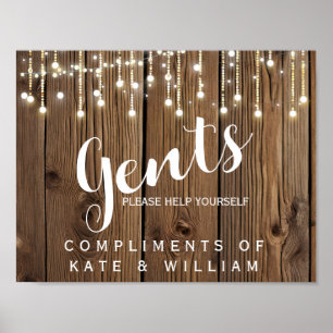 Toilettenschild - Toilettenartikel rustikale Lampe Poster