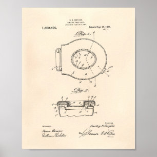 Toilettensitz 1922 Patent Art Old Peper Poster