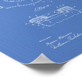 Toilettensitz 1922 Patentart Blueprint Poster (Ecke)