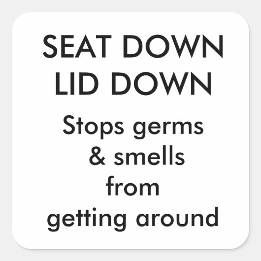 Toilettensitze Quadratischer Aufkleber (Vorderseite)