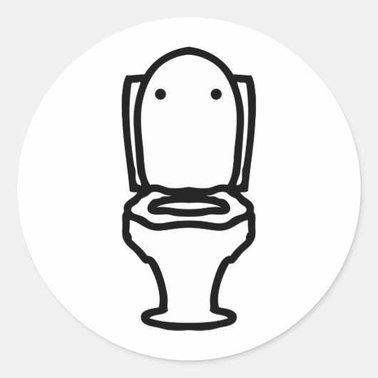 Toilettensymbol Runder Aufkleber (Vorderseite)