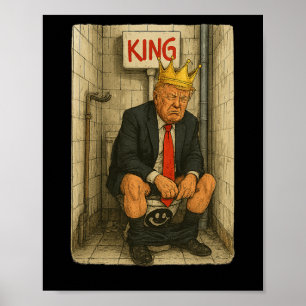 Toilettenthron-König – Satirische Trump-Kunstwerke Poster