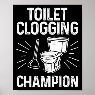 Toilettenverstopfung Chamon Lustige Grafik Toilett Poster