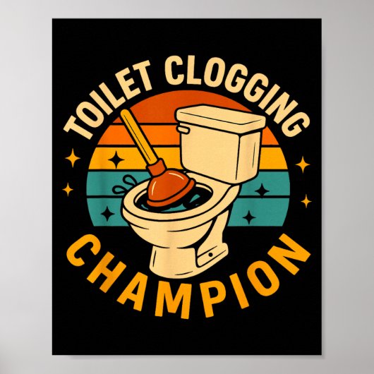 Toilettenverstopfungs Chamon Lustiger Badezimmer V Poster (Vorne)