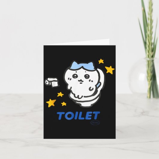 Toilettenzeit Chikawa Meme Lustiges T-Shirt Karte (Vorderseite)