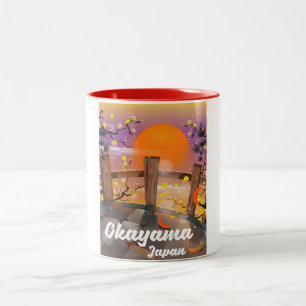 Tokama japanisches Blütenposter. Zweifarbige Tasse