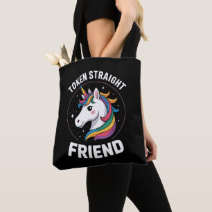 Token gerader Freund Einhorn Schwul LGBTQ Stolz Ve Tasche