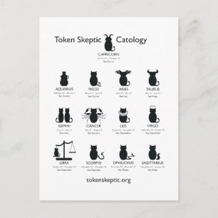 Token Skeptic Catology / Astrologie Postkarte