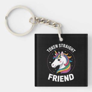 Token Straight Friend Unicorn Gay LGBTQ Privilegie Schlüsselanhänger