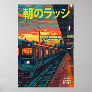 Tokio Bahnhof Poster Sonnenaufgang Morgen Rushhour