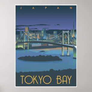 Tokio-Bucht bei Nacht Poster