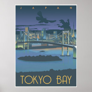 Tokio-Bucht bei Nacht Poster