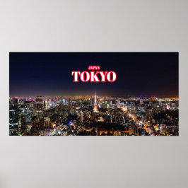 Tokio City at Night - Japan Poster