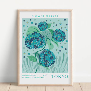 Tokio Flower Market Hortensie Poster