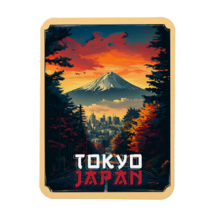 Tokio, Japan : Berg Fuji und Stadtbild Magnet