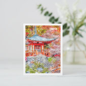Tokio Japan Berühmte Wasserfarbskizze Postkarte (Stehend Vorderseite)