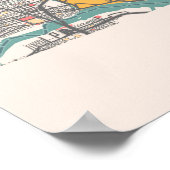 Tokio - Japan Chalk City Map Poster (Ecke)