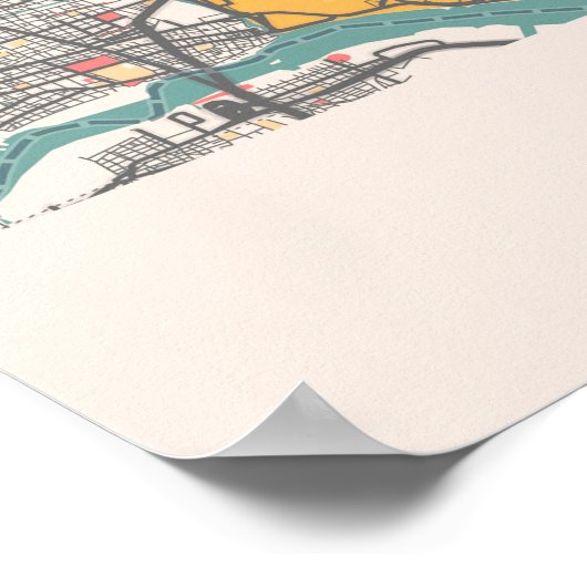 Tokio - Japan Chalk City Map Poster (Ecke)