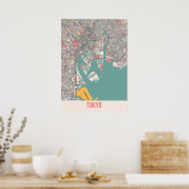 Tokio - Japan Chalk City Map Poster (Küche)