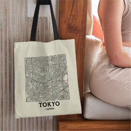 Tokio, Japan City Map-Taschentuch Tragetasche