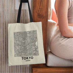 Tokio, Japan City Map-Taschentuch Tragetasche