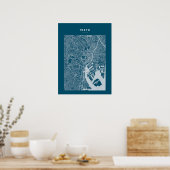 Tokio - Japan Dark Blue City Map Poster (Küche)