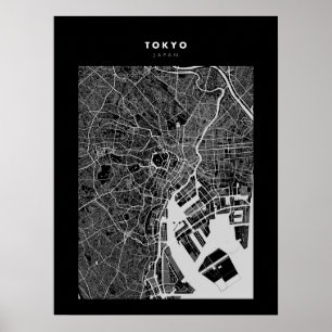 Tokio - Japan Dark City Map Poster
