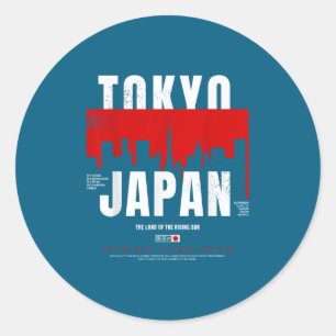 Tokio Japan Das Land Der Aufgehenden Sonne Origina Runder Aufkleber