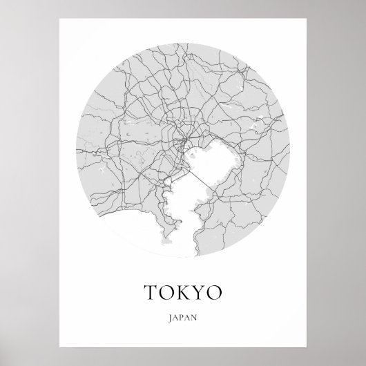 Tokio Japan Einfache Minimalistische Karte Poster (Vorne)