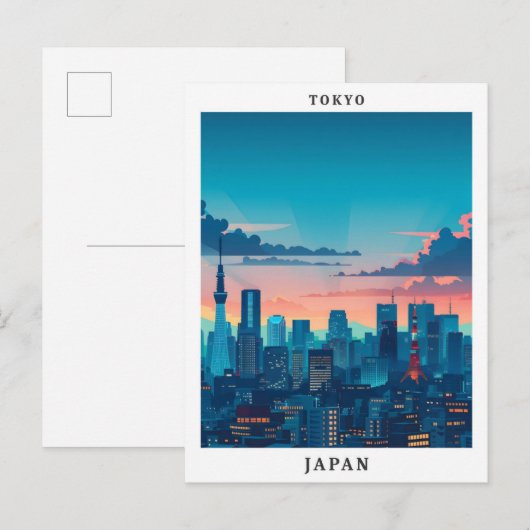 Tokio Japan Elegante Art Vintage Postkarte (Vorne/Hinten)