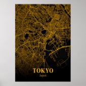 Tokio - Japan Gold City Map Poster (Vorne)