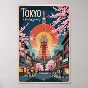 Tokio Japan Illustration Reise Kunst Vintage Poster