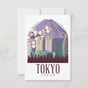 Tokio Japan Japan Vintage Reise Grußkarte Dankeskarte